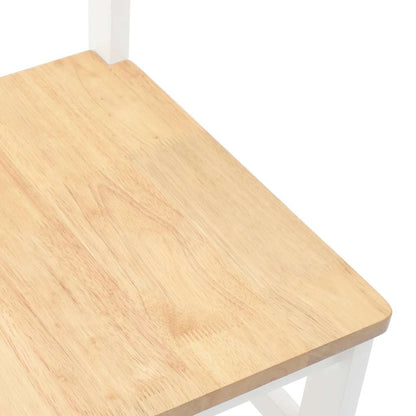 Eetkamerstoelen Massief Hout Rubber wit en naturel
