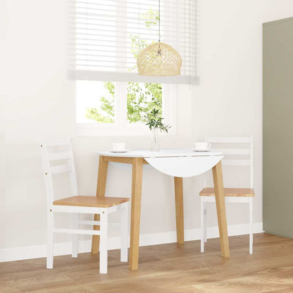 Eetkamerstoelen Massief Hout Rubber wit en naturel