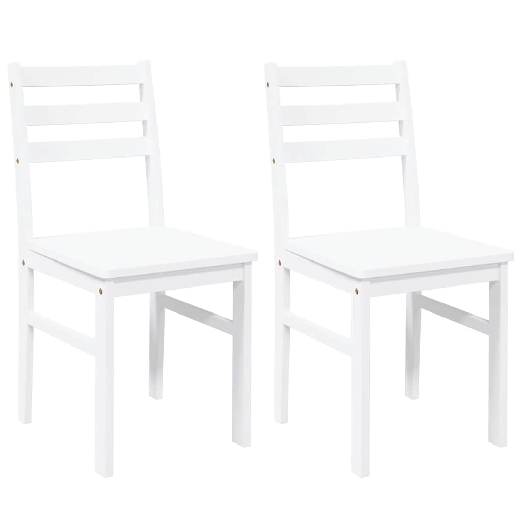 Eetkamerstoelen Massief Hout Rubber Wit