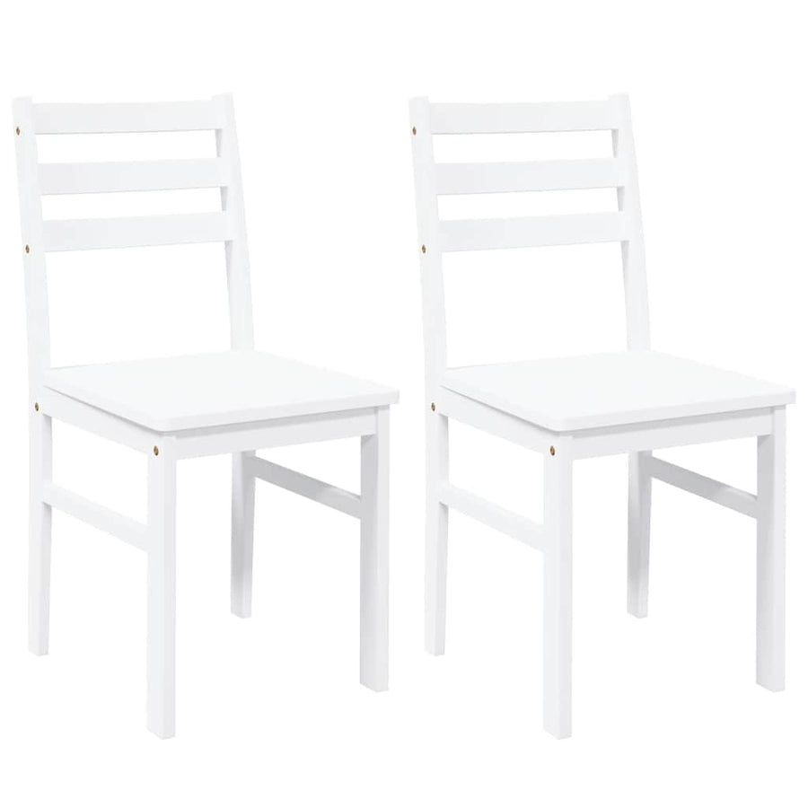 Eetkamerstoelen Massief Hout Rubber Wit