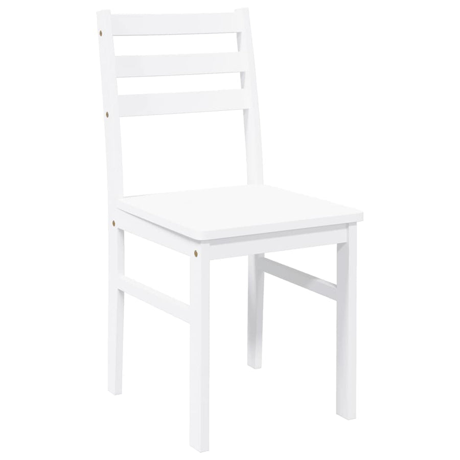 Eetkamerstoelen Massief Hout Rubber Wit