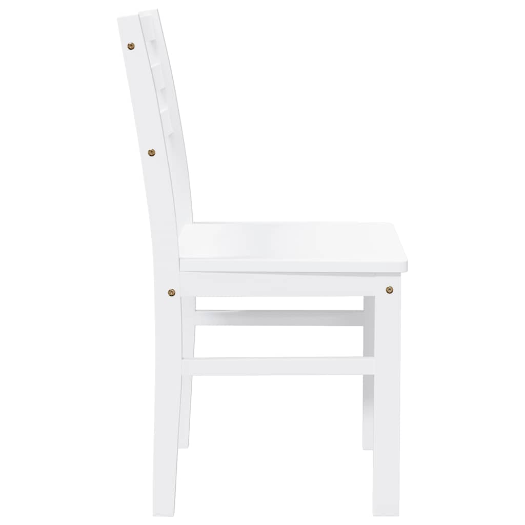 Eetkamerstoelen Massief Hout Rubber Wit