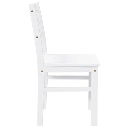 Eetkamerstoelen Massief Hout Rubber Wit