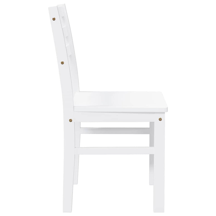 Eetkamerstoelen Massief Hout Rubber Wit