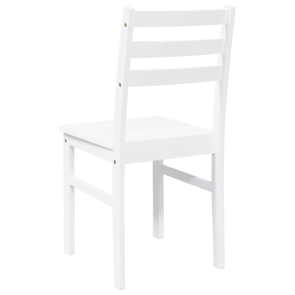 Eetkamerstoelen Massief Hout Rubber Wit