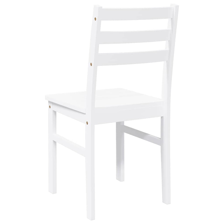Eetkamerstoelen Massief Hout Rubber Wit