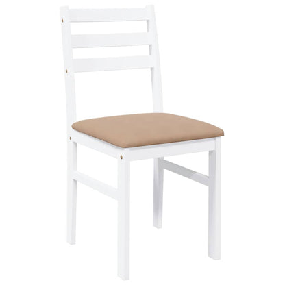 Eetkamerstoelen Met Kussens Massief Hout Rubber Wit en bruin