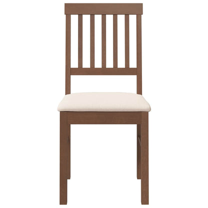 Eetkamerstoelen met kussens 2 st massief hout rubber bruin