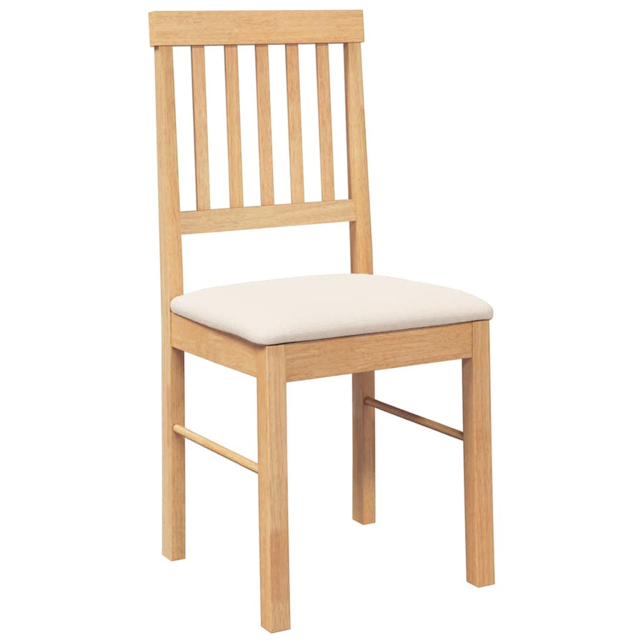 Eetkamerstoelen met kussens 2 st massief hout rubber