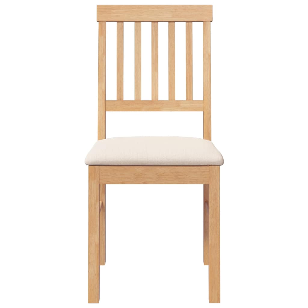 Eetkamerstoelen met kussens 2 st massief hout rubber