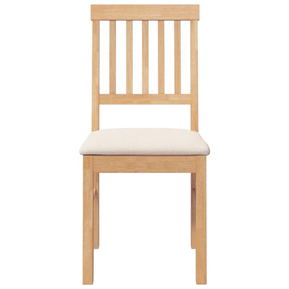 Eetkamerstoelen met kussens 2 st massief hout rubber