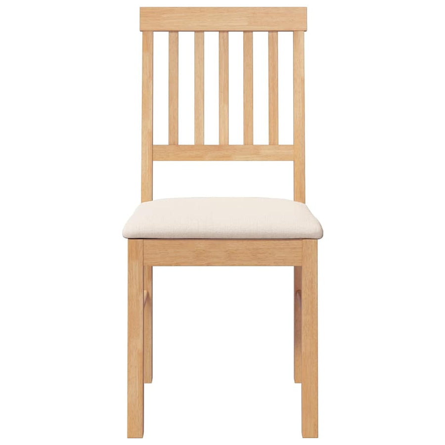 Eetkamerstoelen met kussens 2 st massief hout rubber