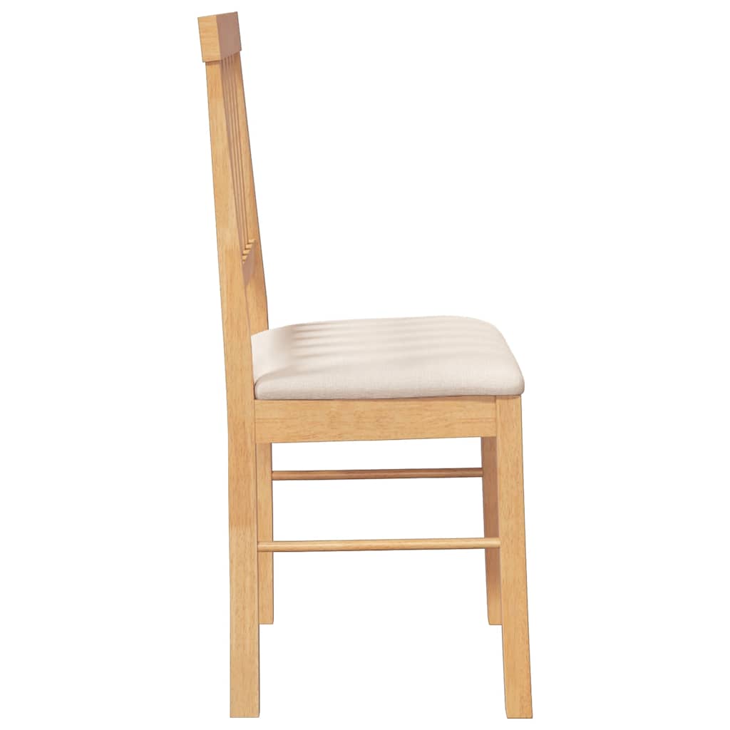 Eetkamerstoelen met kussens 2 st massief hout rubber
