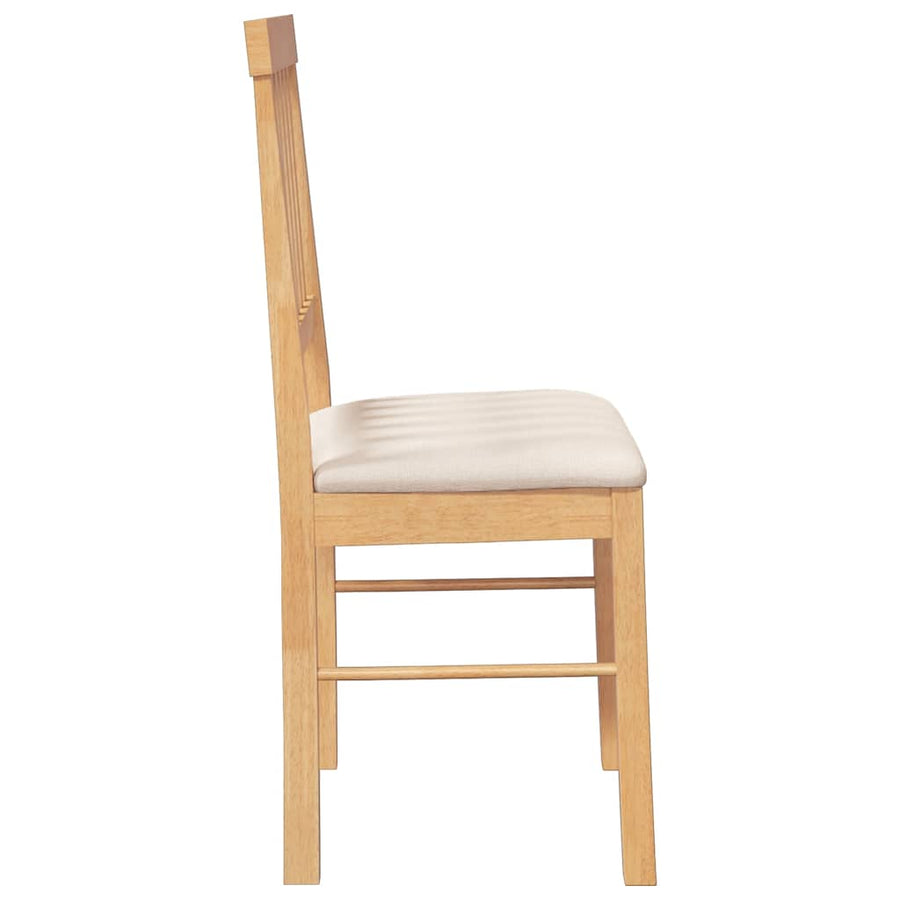 Eetkamerstoelen met kussens 2 st massief hout rubber