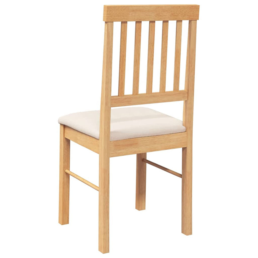 Eetkamerstoelen met kussens 2 st massief hout rubber