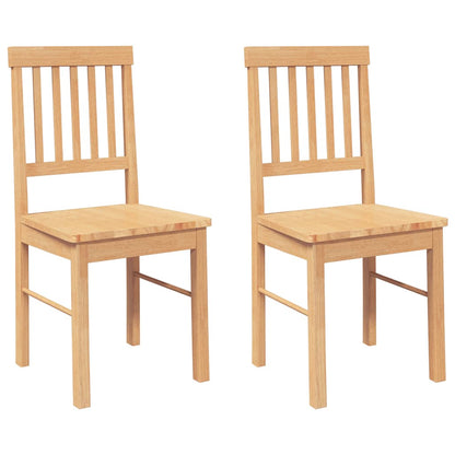 Eetkamerstoelen met kussens 2 st massief hout rubber
