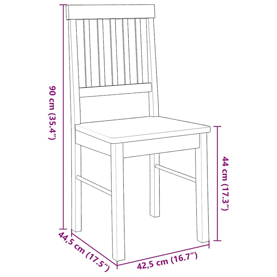 Eetkamerstoelen met kussens 2 st massief hout rubber