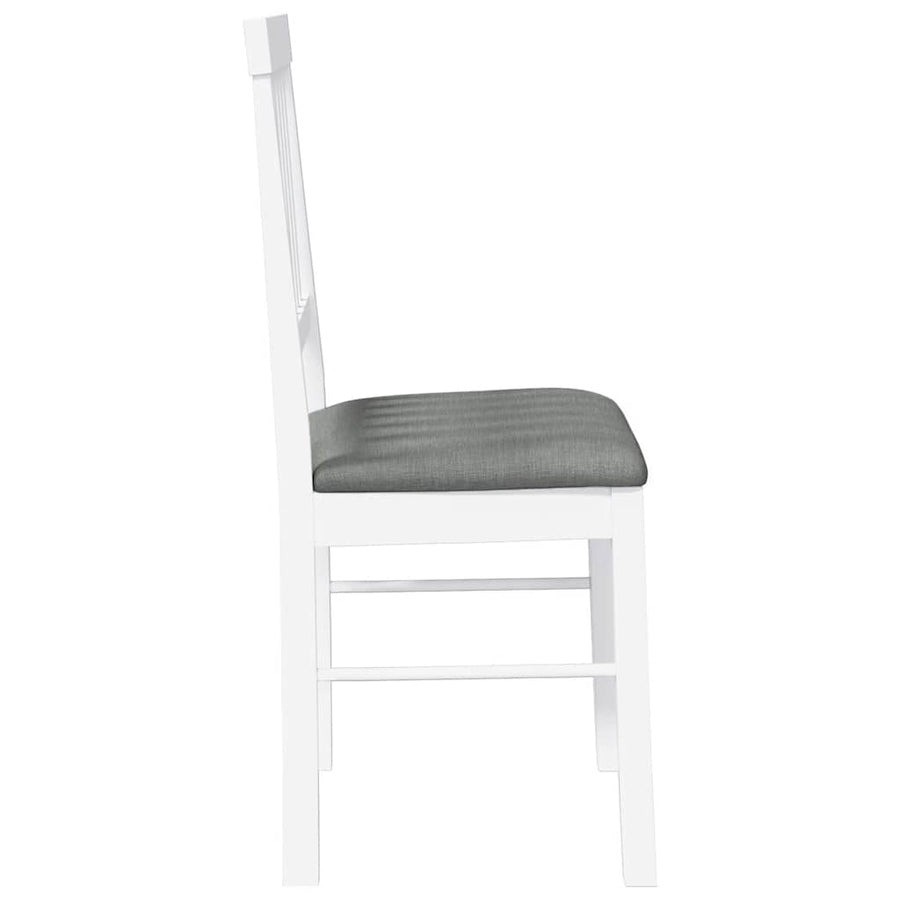 Eetkamerstoelen met kussens 2 st massief hout rubber wit