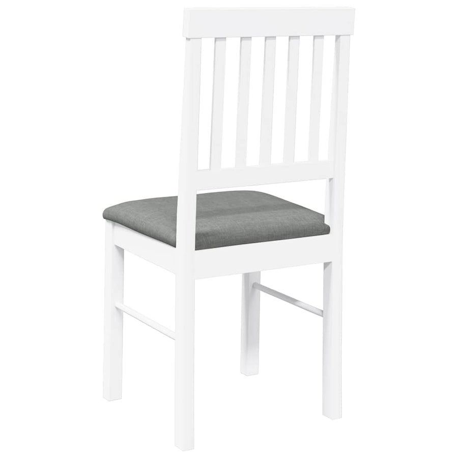 Eetkamerstoelen met kussens 2 st massief hout rubber wit