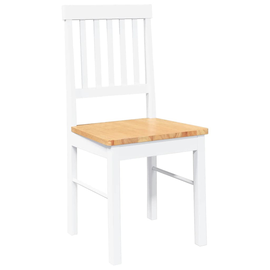 Eetkamerstoelen met kussens 2 st massief hout rubber wit