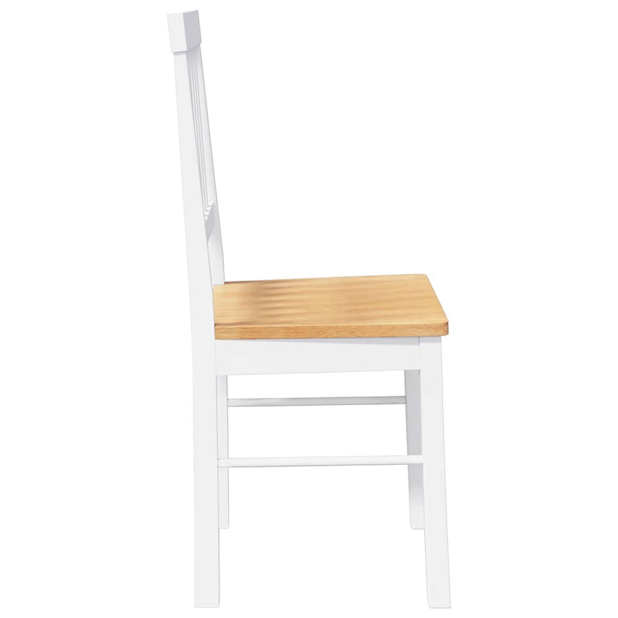 Eetkamerstoelen met kussens 2 st massief hout rubber wit
