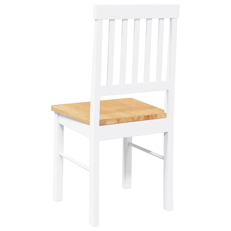 Eetkamerstoelen met kussens 2 st massief hout rubber wit