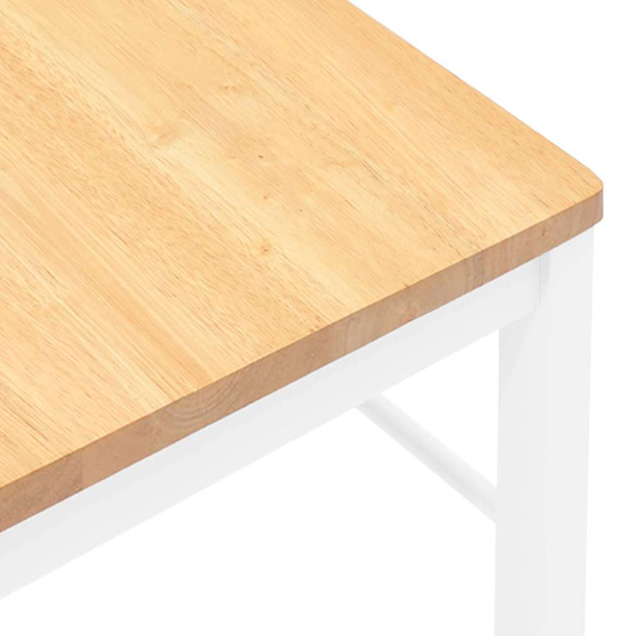 Eetkamerstoelen met kussens 2 st massief hout rubber wit