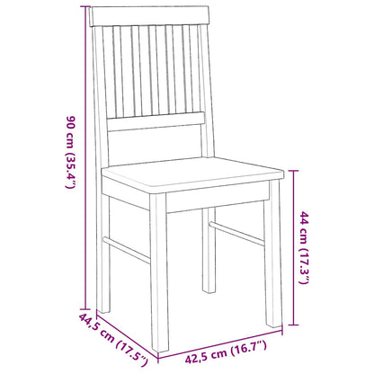Eetkamerstoelen met kussens 2 st massief hout rubber wit