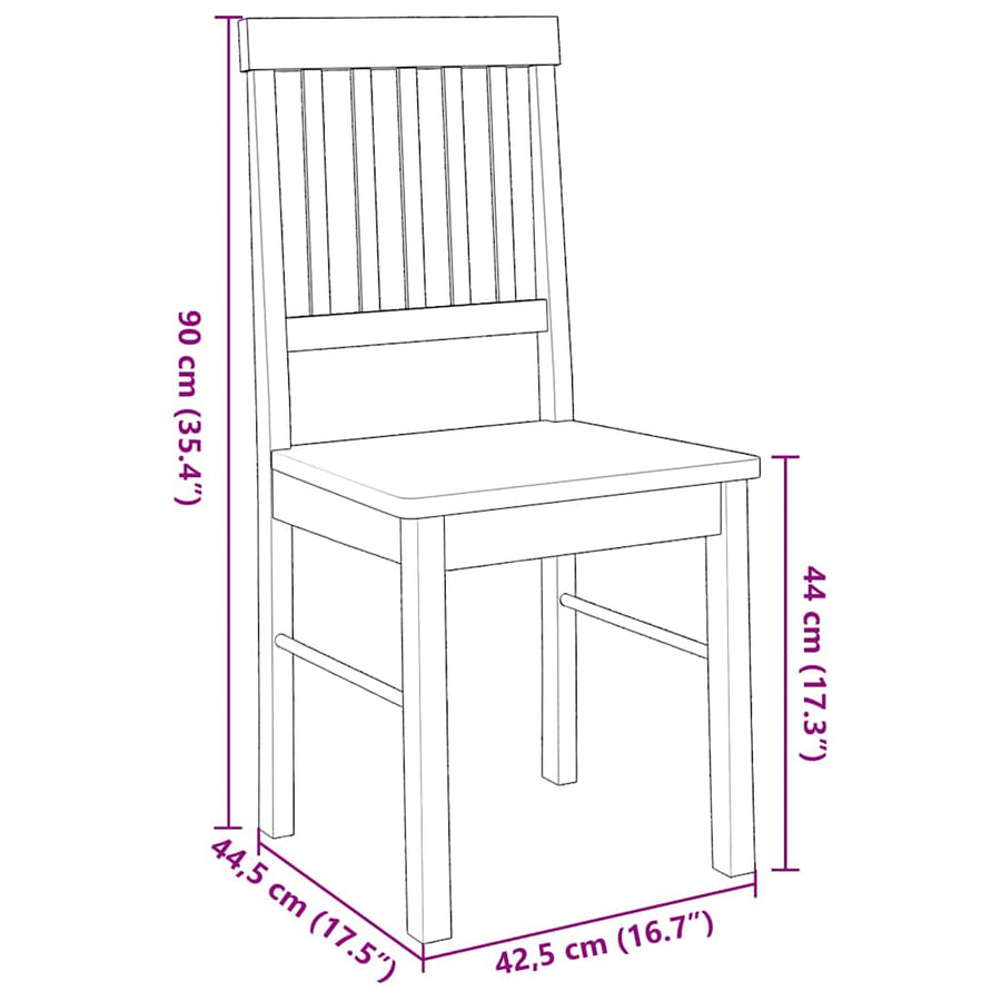 Eetkamerstoelen met kussens 2 st massief hout rubber wit
