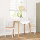 Dining chairs with cushions 2 pcs solid rubberwood white