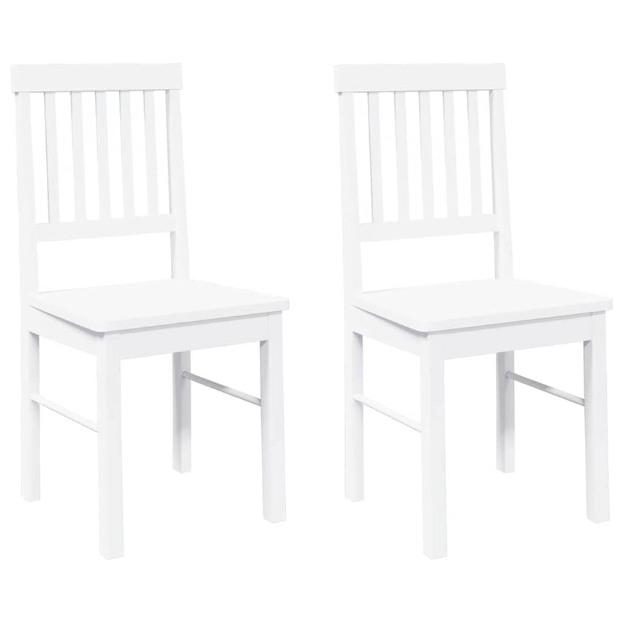 Eetkamerstoelen met kussens 2 st massief hout rubber wit