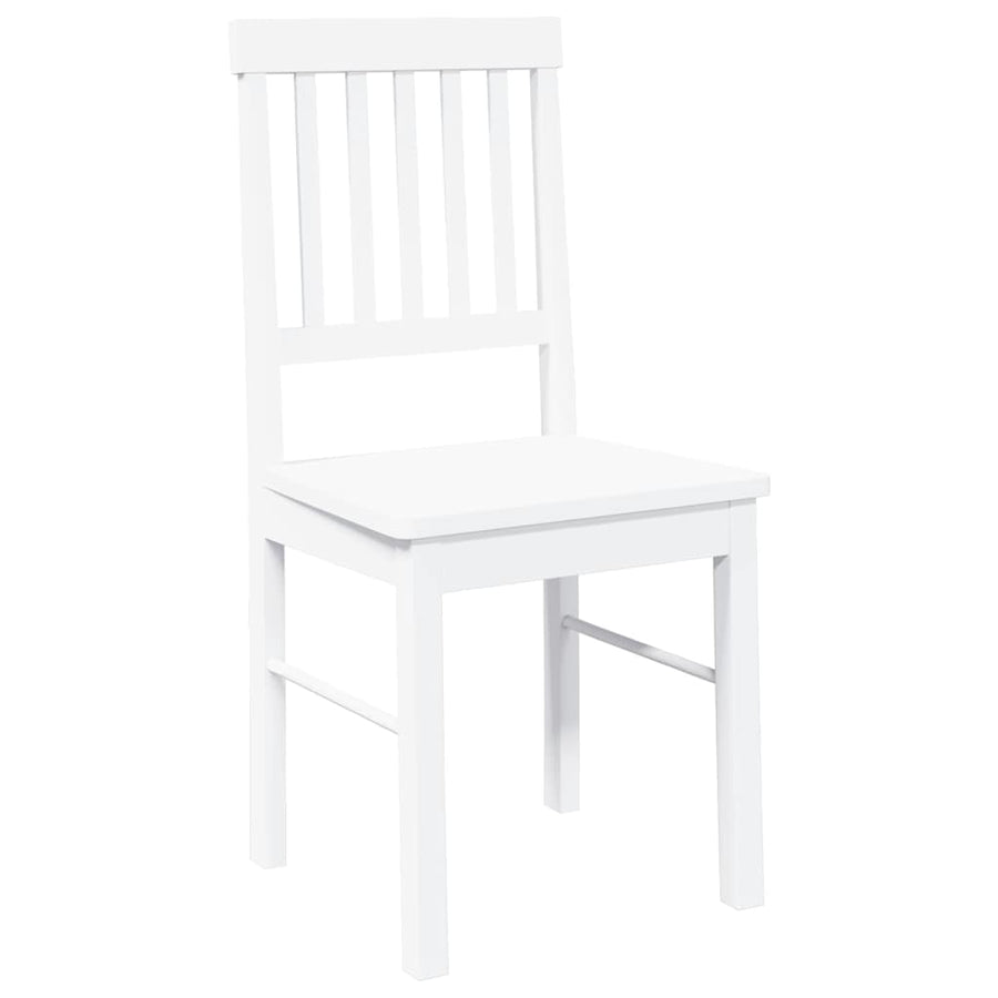 Eetkamerstoelen met kussens 2 st massief hout rubber wit
