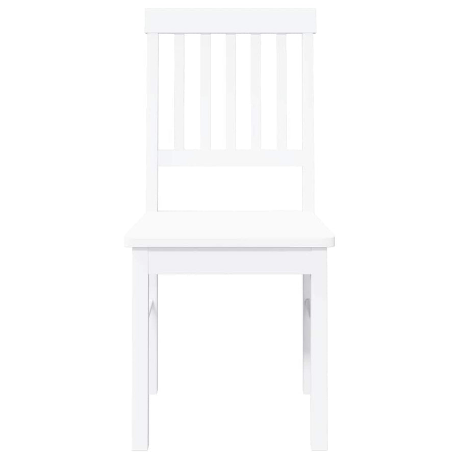 Eetkamerstoelen met kussens 2 st massief hout rubber wit