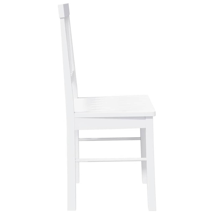 Eetkamerstoelen met kussens 2 st massief hout rubber wit