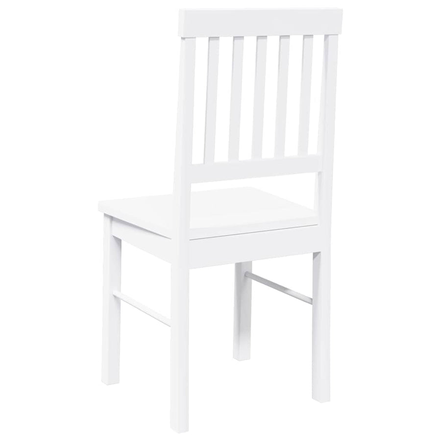 Eetkamerstoelen met kussens 2 st massief hout rubber wit