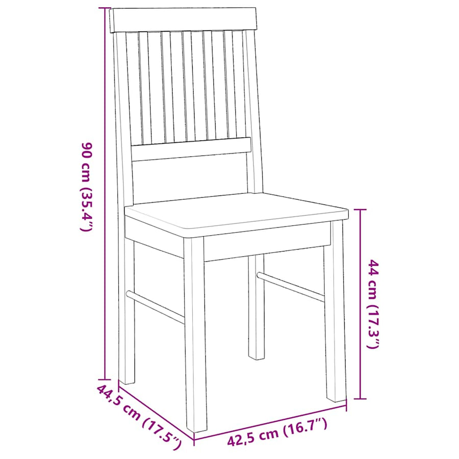 Eetkamerstoelen met kussens 2 st massief hout rubber wit