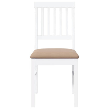 Eetkamerstoelen met kussens 2 st massief hout rubber wit