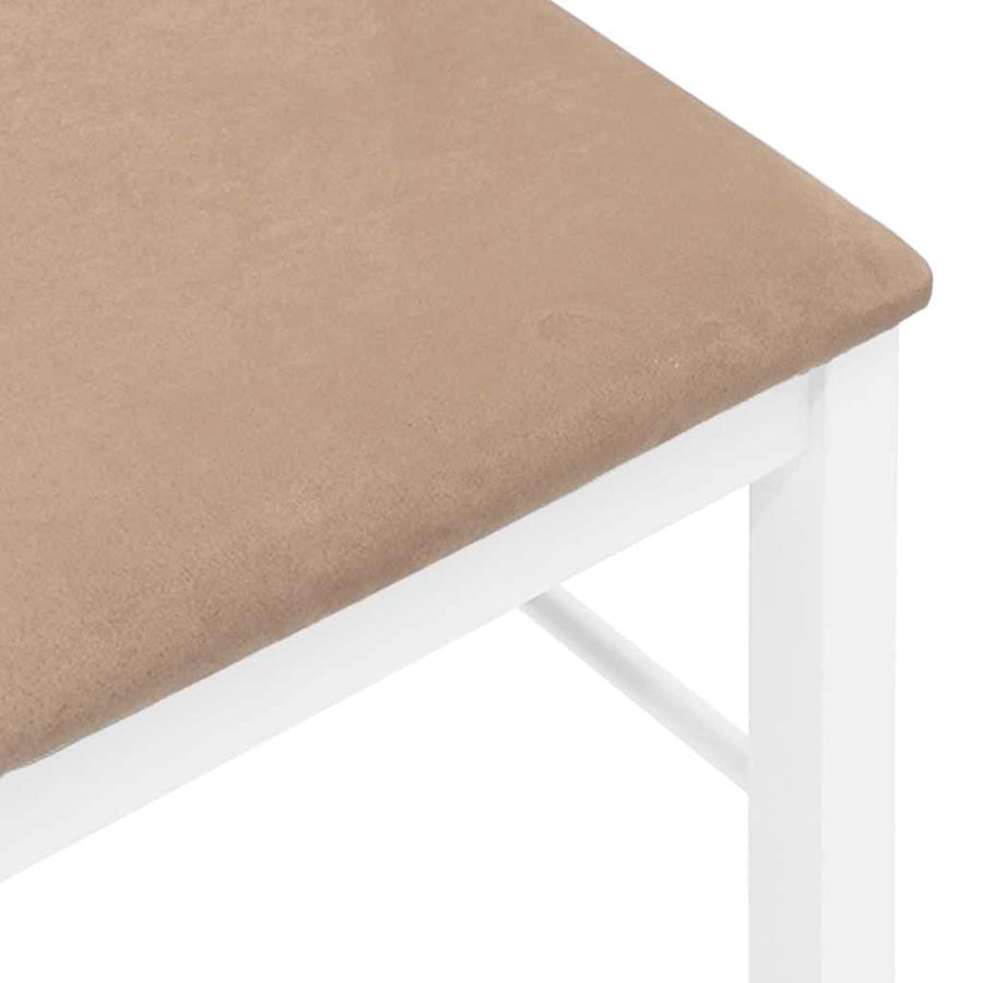 Eetkamerstoelen met kussens 2 st massief hout rubber wit