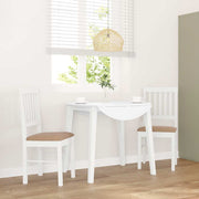 Eetkamerstoelen 2 st massief rubberhout wit