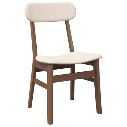 Eetkamerstoelen met kussens 2 st massief hout rubber bruin