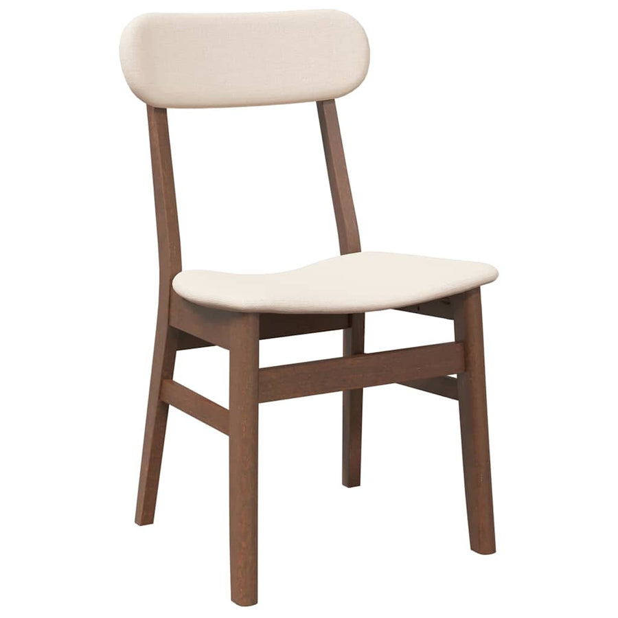 Eetkamerstoelen met kussens 2 st massief hout rubber bruin