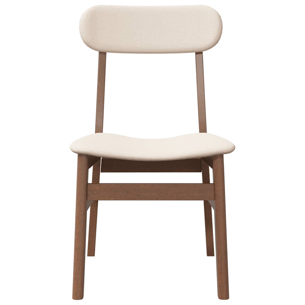 Eetkamerstoelen met kussens 2 st massief hout rubber bruin