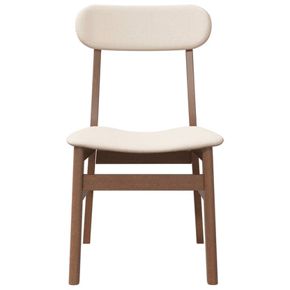 Eetkamerstoelen met kussens 2 st massief hout rubber bruin
