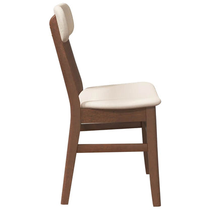 Eetkamerstoelen met kussens 2 st massief hout rubber bruin