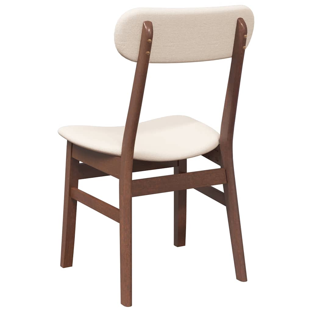 Eetkamerstoelen met kussens 2 st massief hout rubber bruin