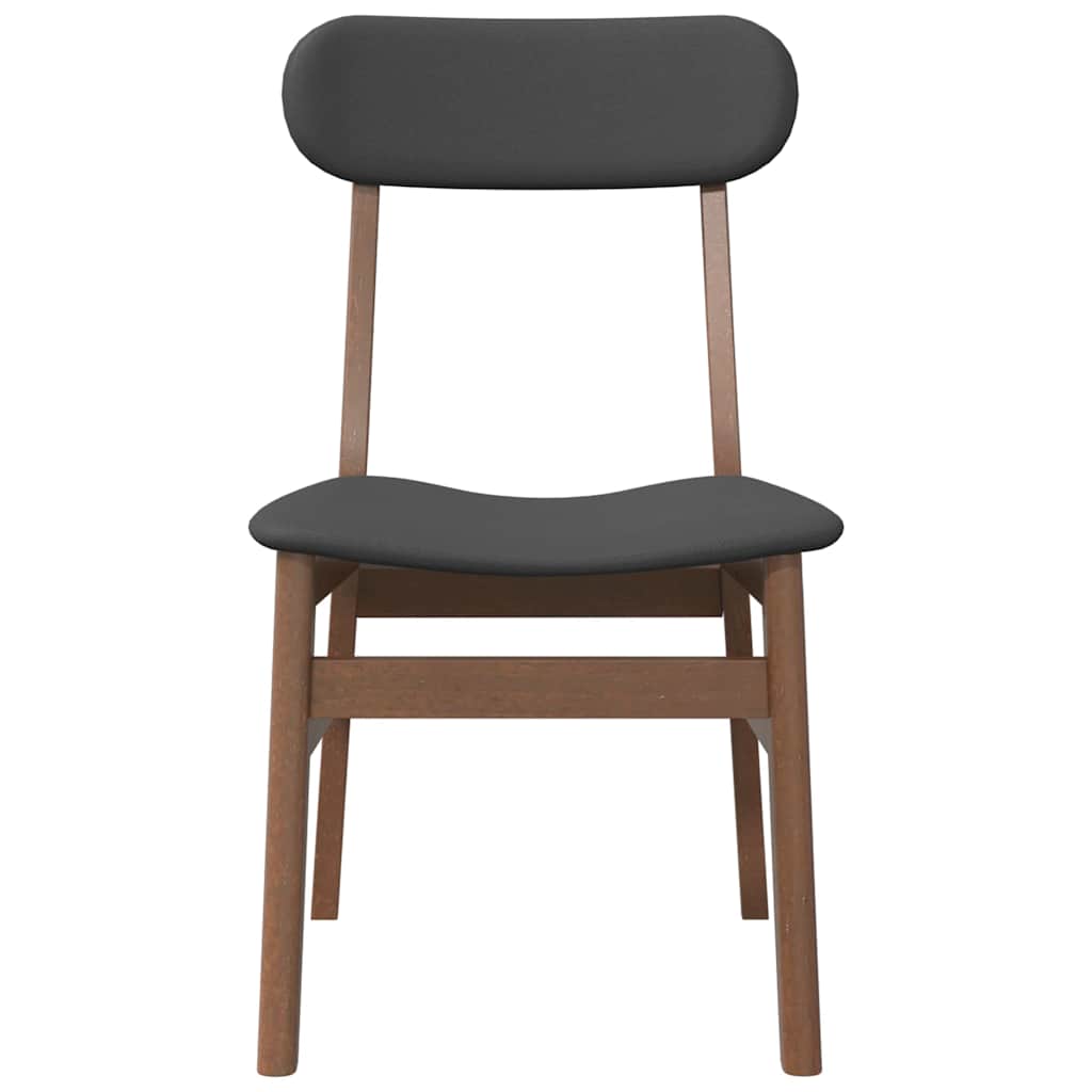 Eetkamerstoelen met kussens 2 st massief hout rubber bruin