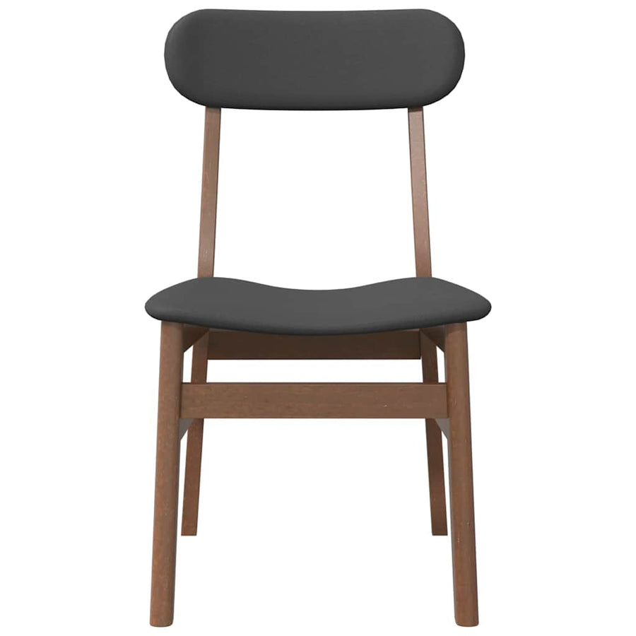 Eetkamerstoelen met kussens 2 st massief hout rubber bruin