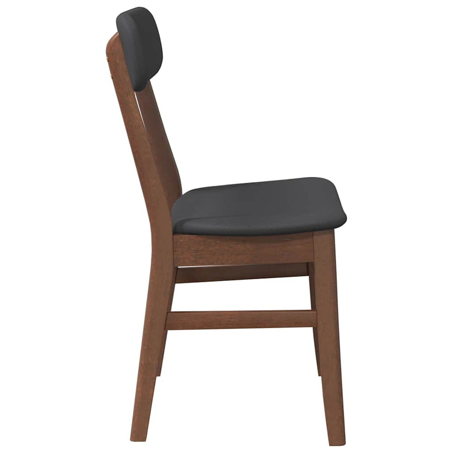 Eetkamerstoelen met kussens 2 st massief hout rubber bruin