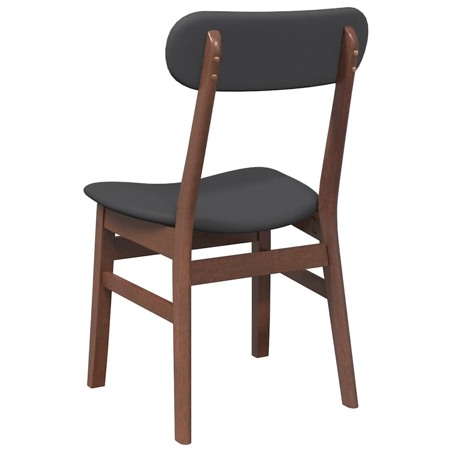 Eetkamerstoelen met kussens 2 st massief hout rubber bruin