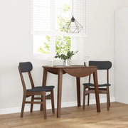 Eetkamerstoelen 2 st massief rubberhout bruin